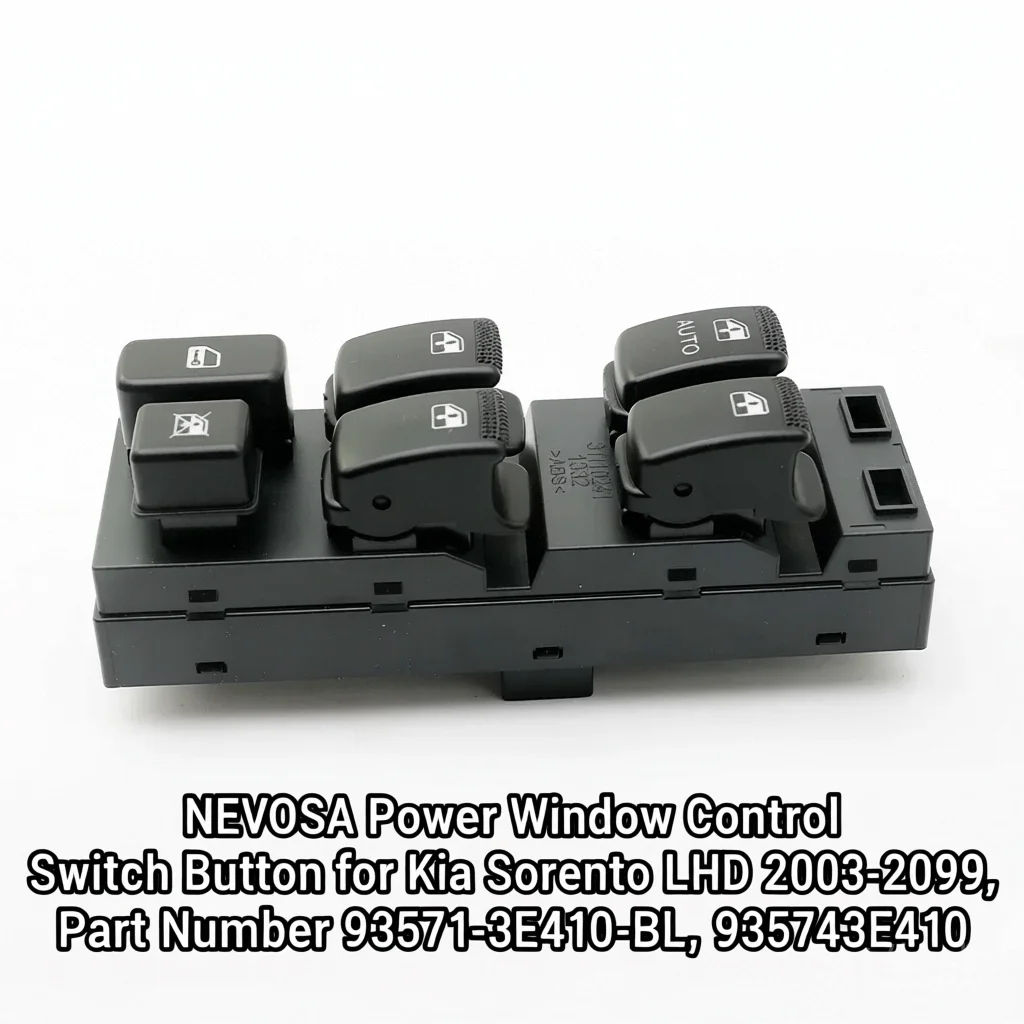 

NEVOSA Power Window Control Switch Button for Kia Sorento LHD 2003-2009, Part Number 93570-3E410-BL, 935703E410