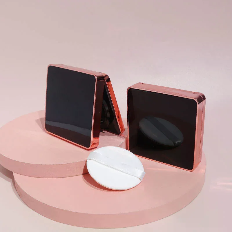 Pudełko na puder z poduszką powietrzną, przenośny pojemnik na kosmetyki z gąbeczką i lusterkiem do podkładu BB i kremu.