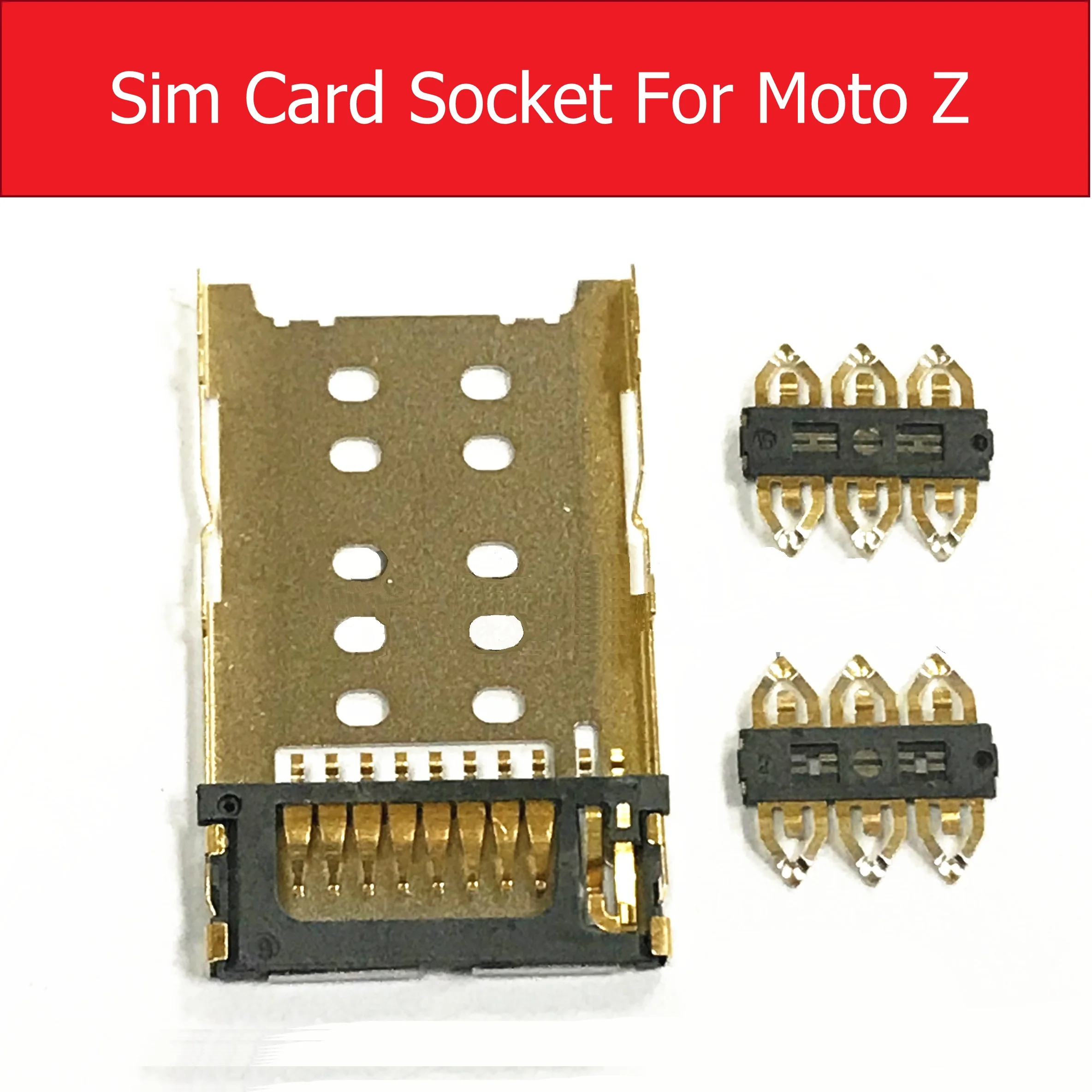 Genuine Sim Card Socket For Motorola Moto Z Droid XT1650-01 Inner Sim Card Tray Cover Connector Replacement Repair