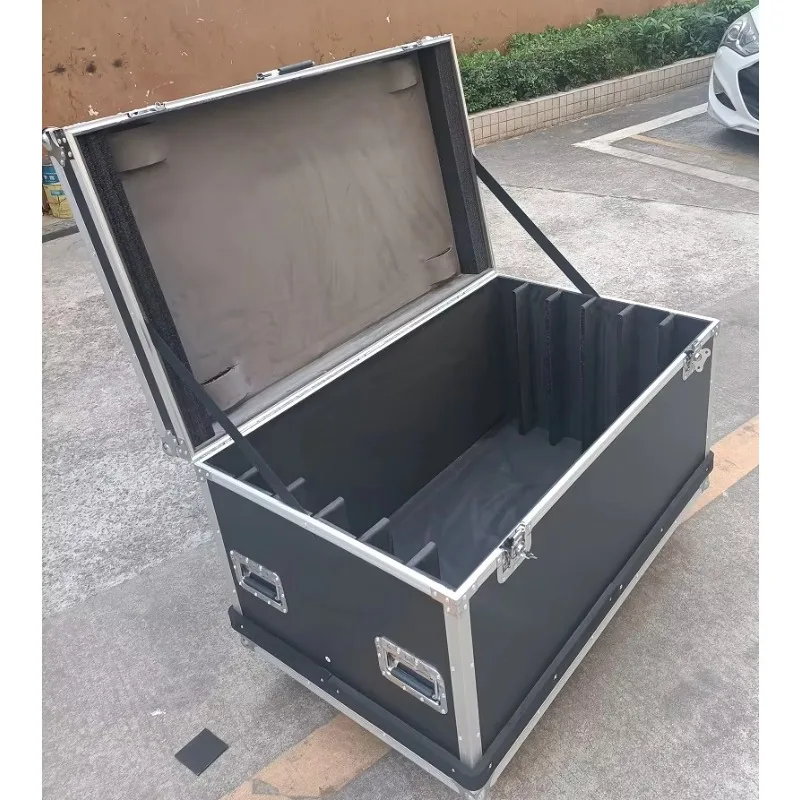 Aluminum Rack Case With Slant Mixer Aluminum Road Fly Case Aluminum Cabinet With 4pcs Casters