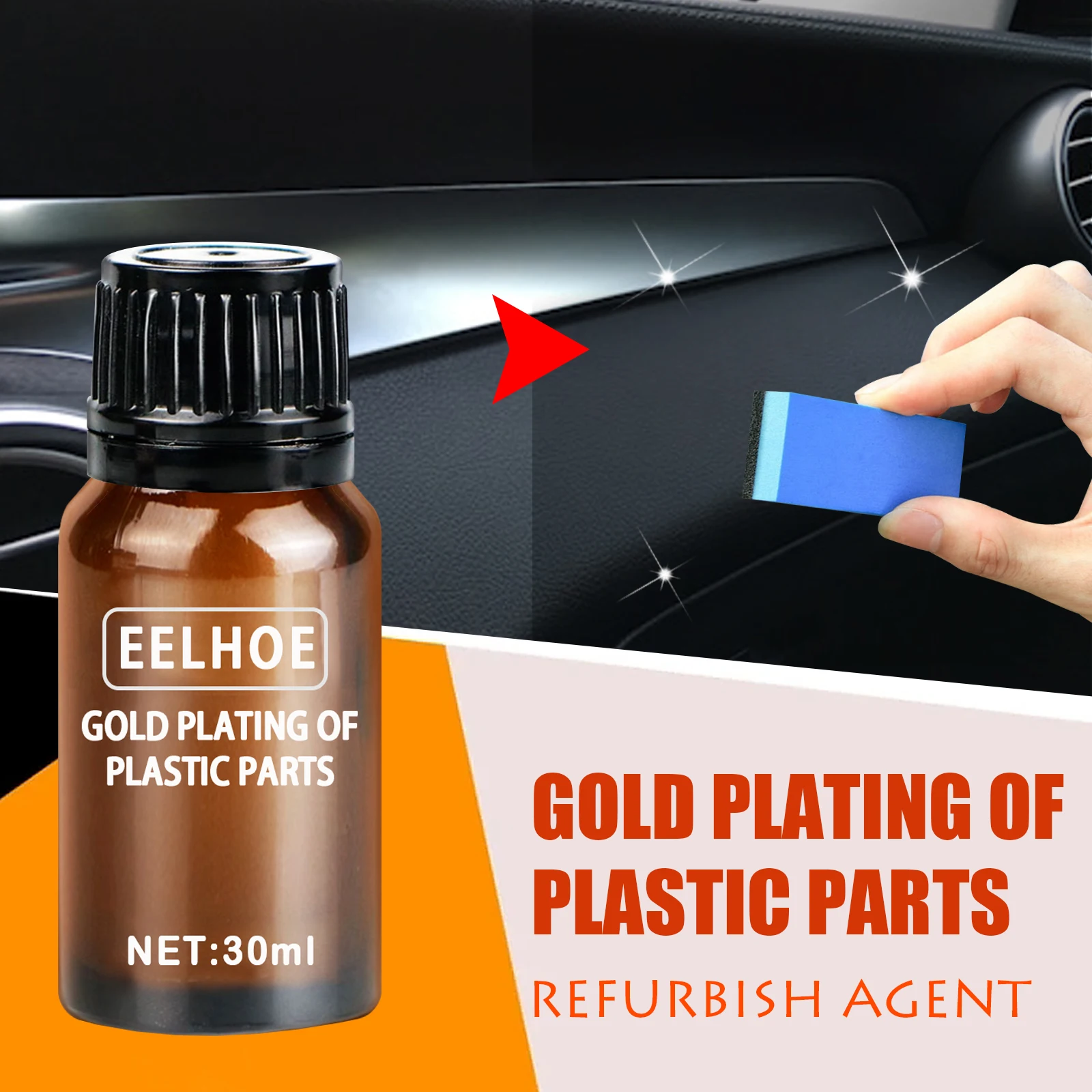 Automotive Interior Gold Plating Of Plastic Parts Cleaning Liquid Anti-Aging Dust Proof Car Interior Cleaner Restoration Agent