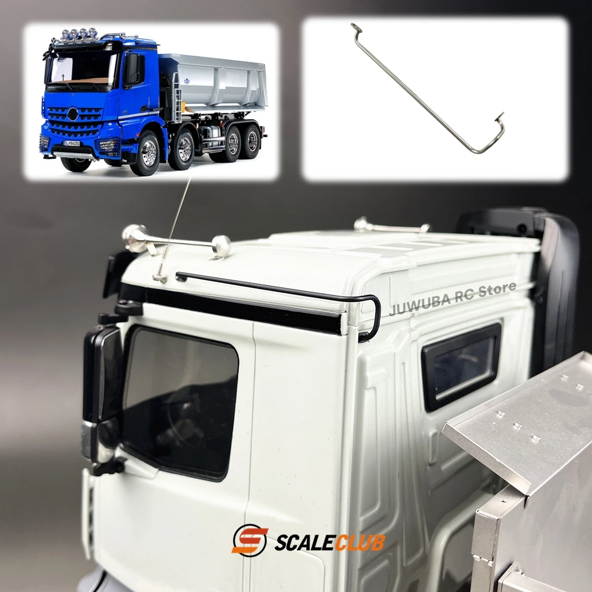 Spielzeug-LKW Metallkabinenhalter Dachseitengeländer Kabinengriff SCALECLUB CTFS-BZ-1 für Tamiya Benz Arocs 1/14 RC Kipper-LKW-Teile