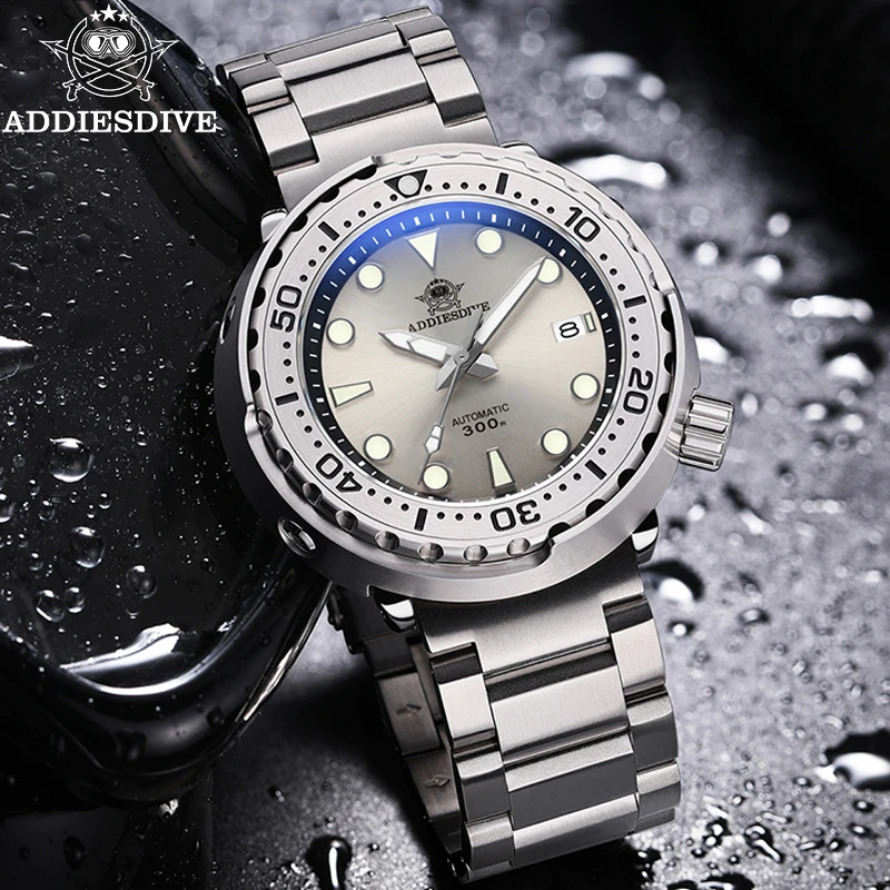 

ADDIESDIVE Diving Watches for Men Calendar NH35 Automatic Mechanical Wristwatch Sapphire Glass BGW9 Luminous Steel Analog Watch