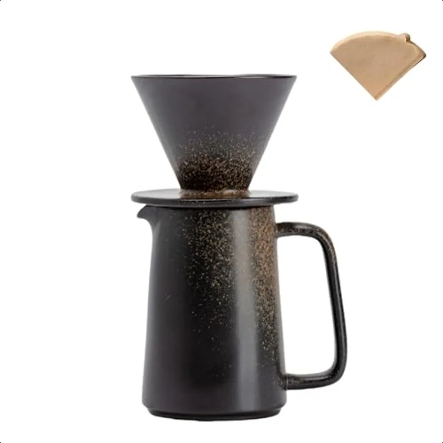 

Pour Over Coffee MakerCeramic Coffee Maker With 40 pcs V60 Paper Filter 19oz 560ml Ceramic Pour Over Coffee Dripper