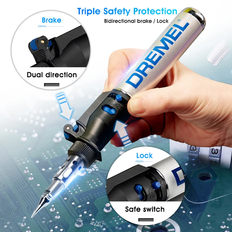 Dremel 2000-6 Gas Soldering Iron Gas Blow Torch Gun 1200 C Heating Tool Cordless Electric Butane Tip Welding Pen Tool Diy