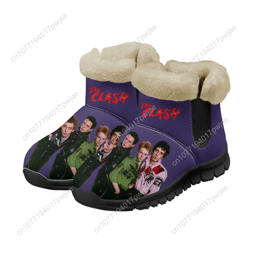 أحذية The Clash Rock Band Snow Boots للرجال والنساء المراهقات تحافظ على الدفء كاجوال للشتاء في الهواء الطلق، أحذية رياضية خفيفة الوزن