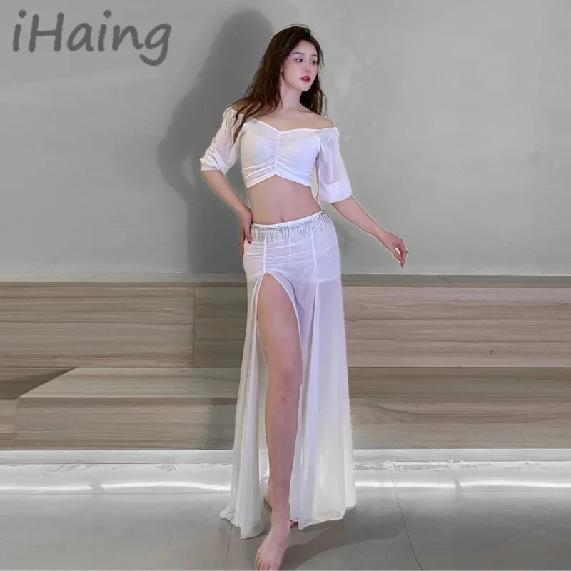 Adult Belly Dance Strapless Top  Skirt Set Women Oriental Training Clothes Beginners Performance Indian Class Lesson Dance Suit