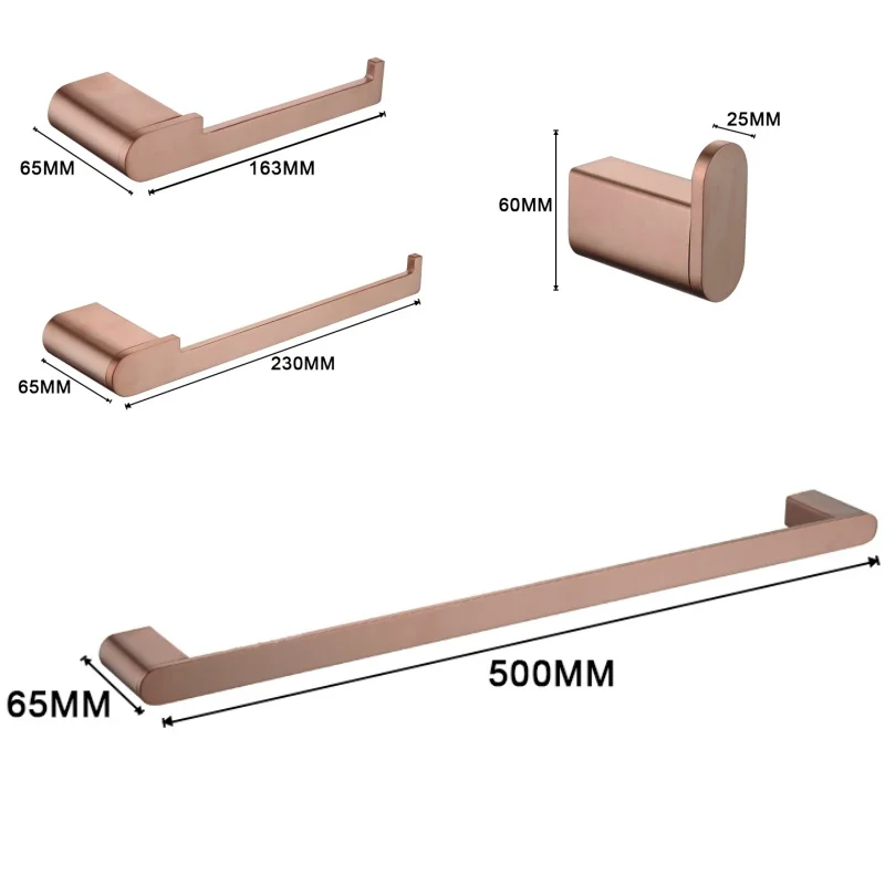 Bathroom Accessories Toilet Paper Holder Brushed Rose Gold Towel Hooks Stainless Steel Bedroom Wall Mount Bath Hardware Sets