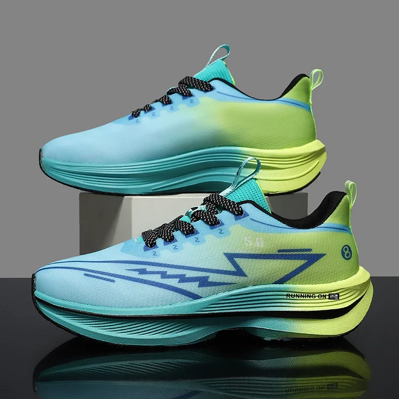 Brand Men's Carbon Plate Running Shoes Soft Cushion Shock Absorbing Sports Shoes Unisex Sneakers Light Anti-Slip Training Shoes