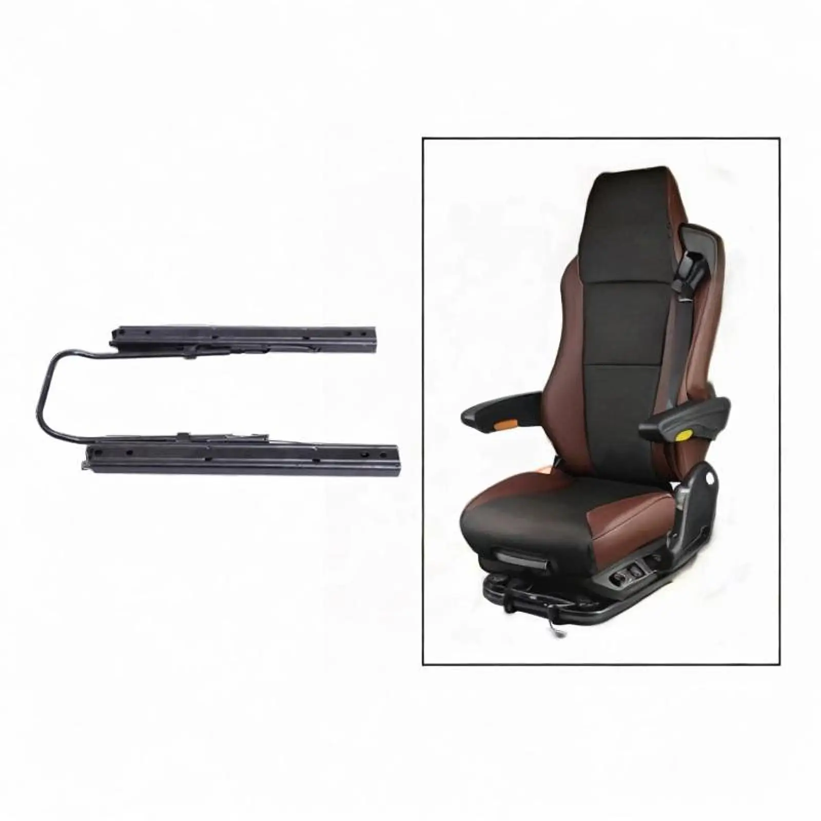 

Double Locking Vehicle Seat Slider Track Assembly Kit Steel Black Car Interior Rail for Forklift and RV Application