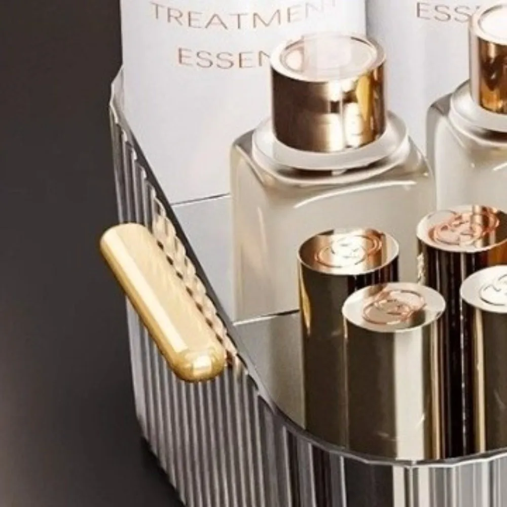 

360° Rotating Cosmetic Storage Box Acrylic Clear Makeup Organizer Box Large Capacity Muntifunction Makeup Brush Holder