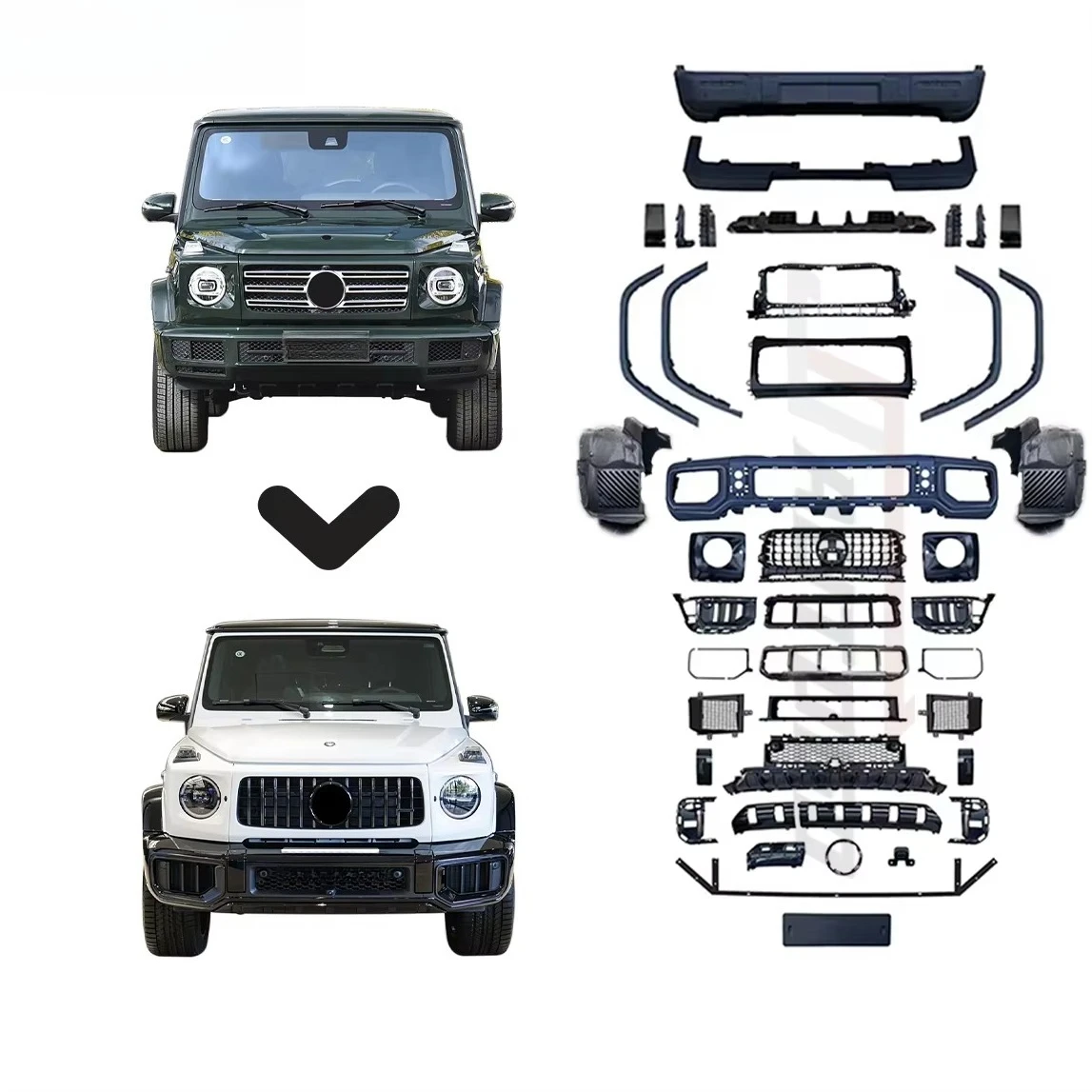 

Auto Modification Conversion Body Kit for Benz G63 G350 G500 G550 W463A W464 W465 18-25 Upgrade to G63 Bumper Assembly
