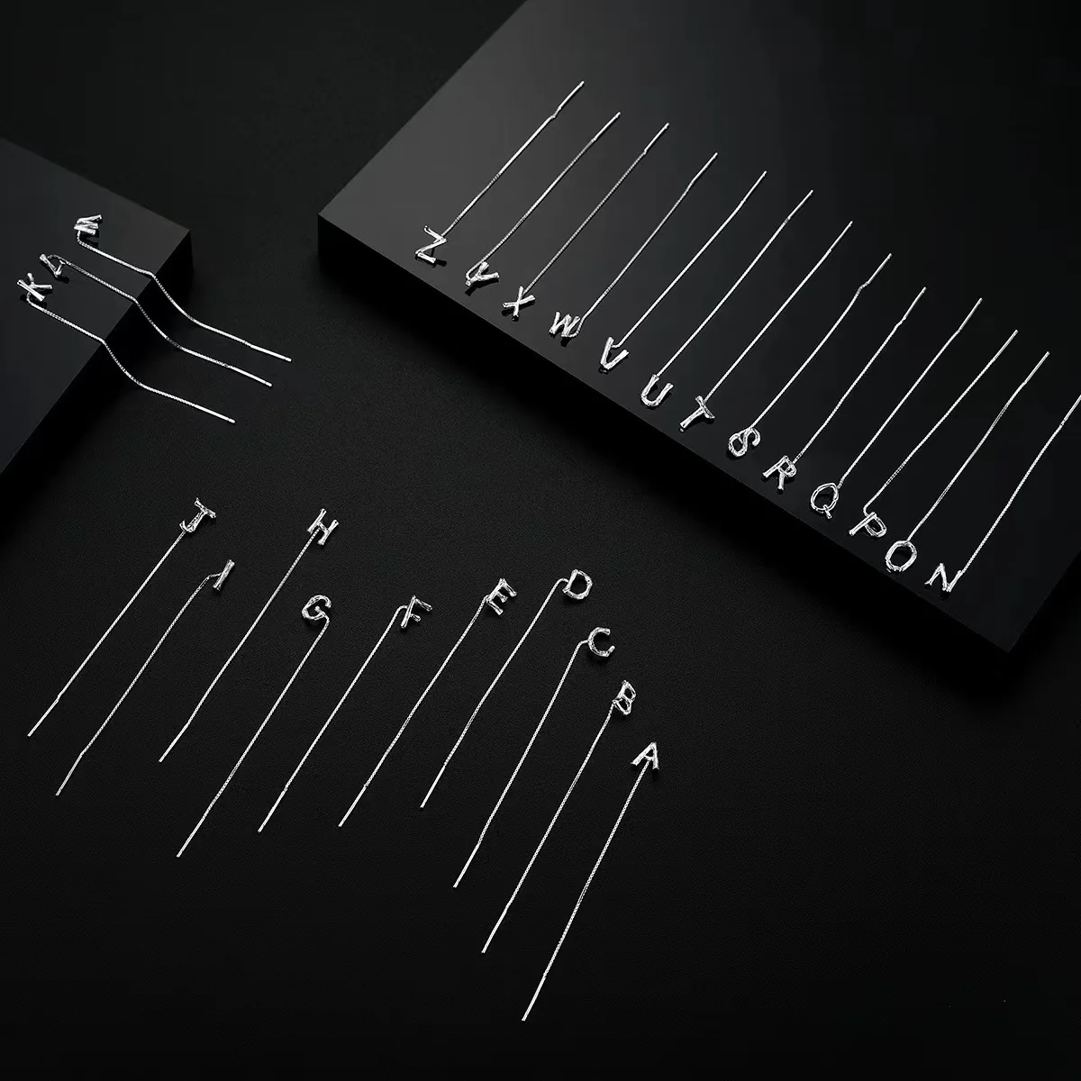 DIY Letters Piercing Earrings Line for Women Temperament Light Luxury Long Tassel Drop Earrings Letters A-Z Simple Jewelry Gifts