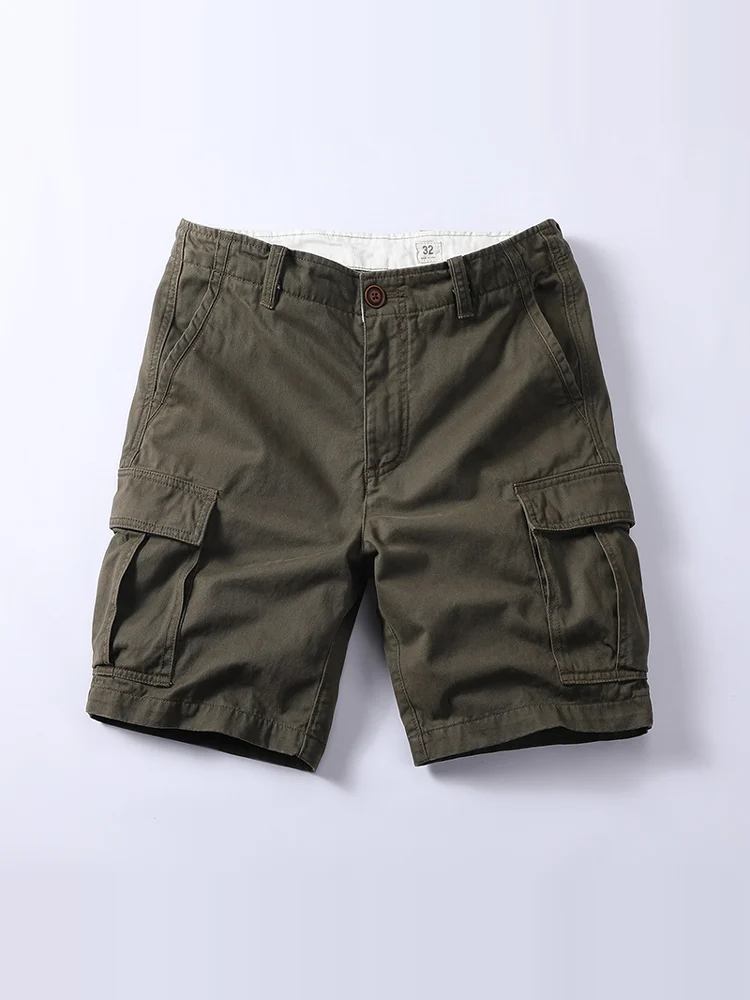 

Pure Cotton Men's American Retro Casual Workwear orts Trendy Summer Loose Four ket Versatile Youthful Energy Sle