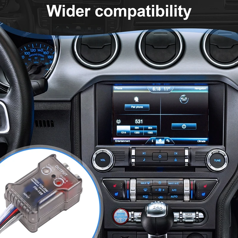 High Level Speaker Signal to Low Level RCA Adapter Car Audio High to Low Subwoofer Audio Converter