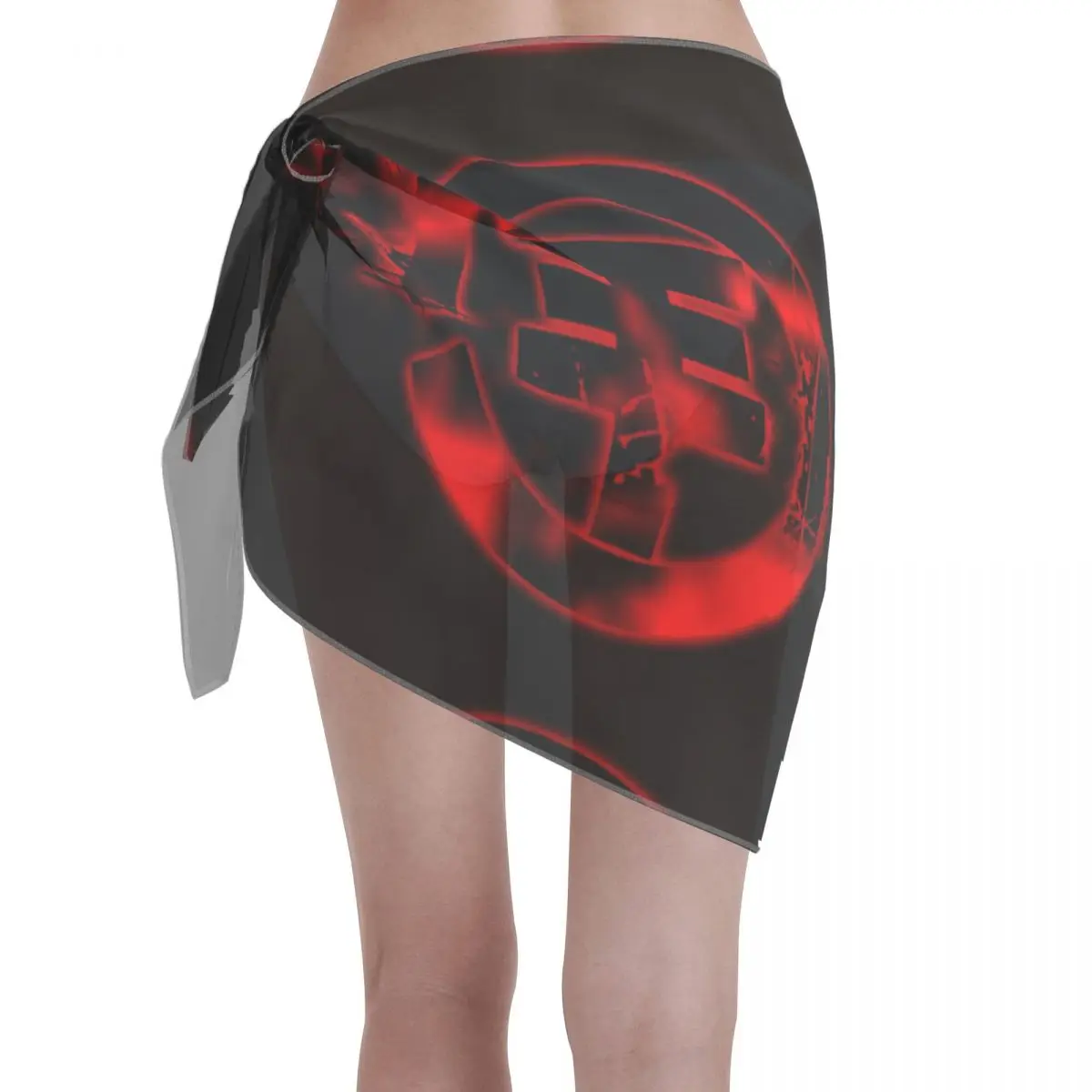 사용자 정의 Tokio 호텔 록 밴드 Bill Kaulitz 비치 비키니 커버 랩 시스루 짧은 스커트 시폰 스카프 커버 업 여성용