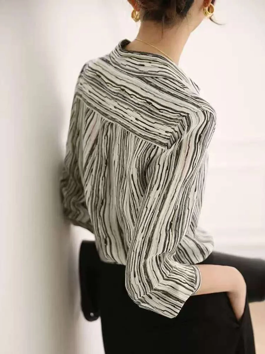 Ele Long Sve شيفون irt المرأة الصيف الجديدة الراقية ريترو هونغ كونغ Sle شريط علوي بلوزة التخسيس الكورية Sle L...