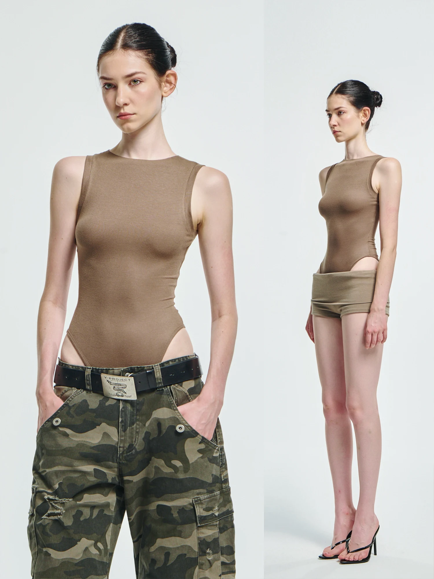 

PIMEILI телесного цвета, осенне-зимний женский облегающий цельный костюм Svel, брюки с высокой талией, рабочая одежда для поездок на работу