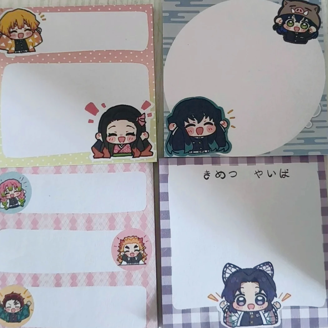 Memo Pad Sticky - 4 Bücher pro Set, Demon Slayer,