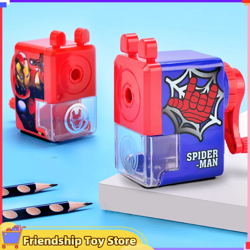 Disney Marvel Student Pencil Sharpener Hand Cranked Pencil Sharpener Boy'S Cartoon Back To School Season Gift Anime Peripherals