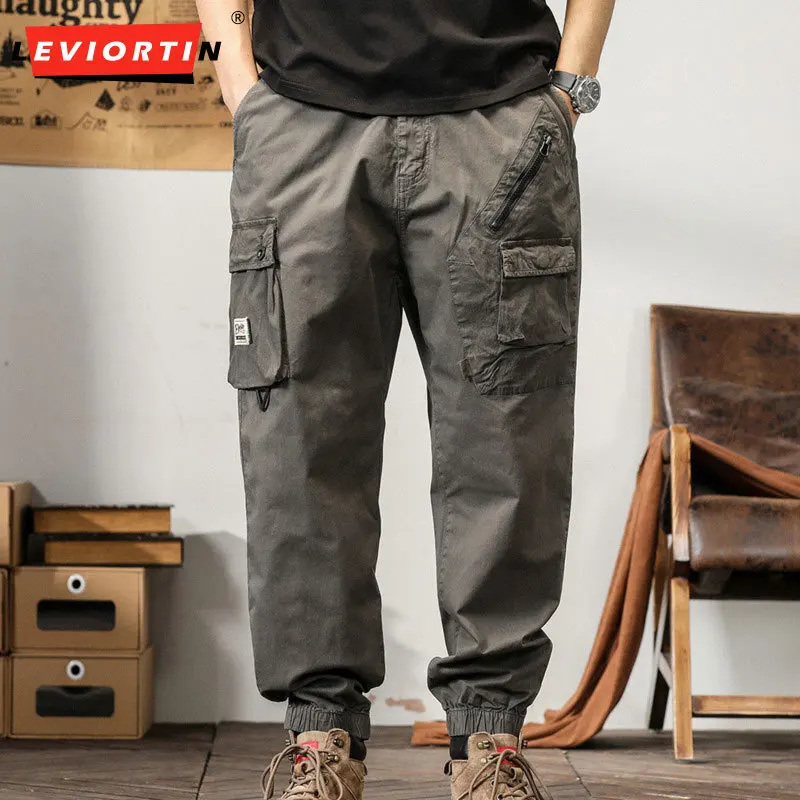 

2025 Men's new spring and autumn Japanese loose ankle pants, Hong Kong trend brand loose sports and leisure workwear pants