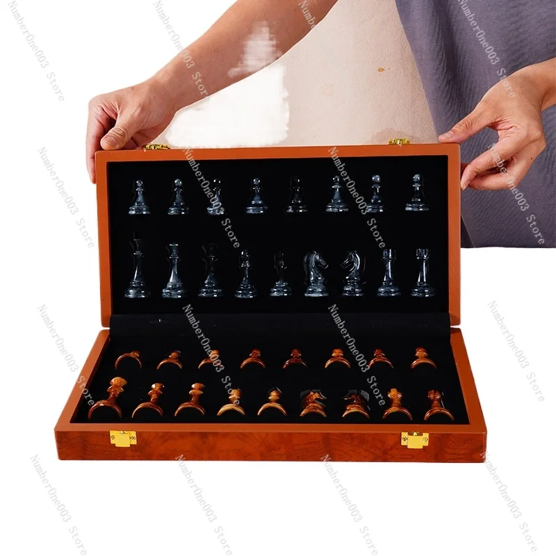 

Magnetic Chess High-end Chess Pieces Set Chess Magnetic Portable Folding with Chessboard Western