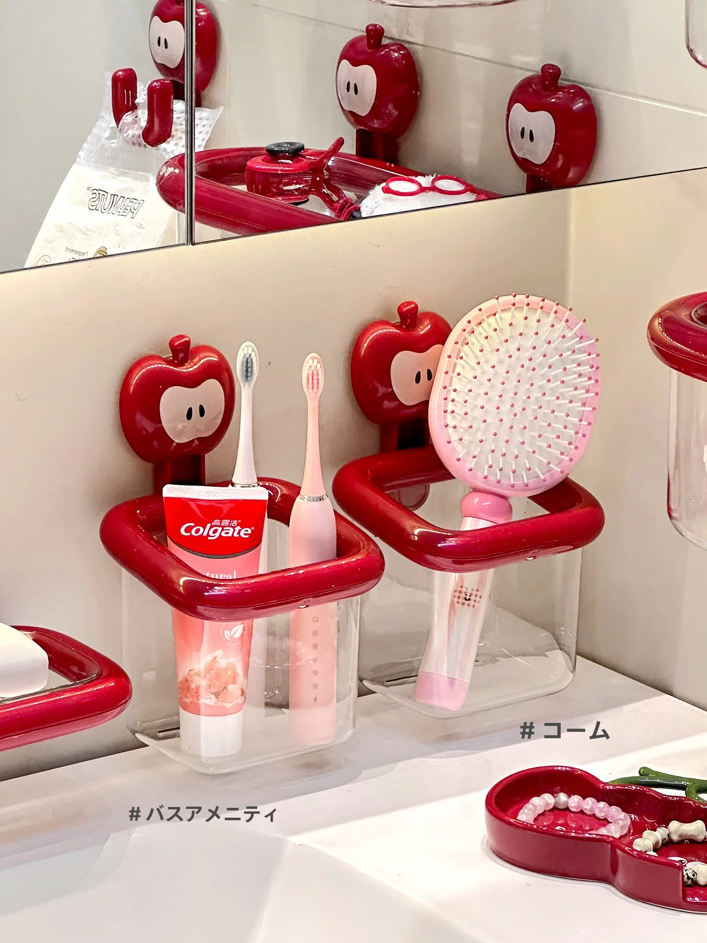 

Милый держатель для зубных щеток, органайзер для расчесок, зеркальный шкафчик на присосках для зубных паст и щеток