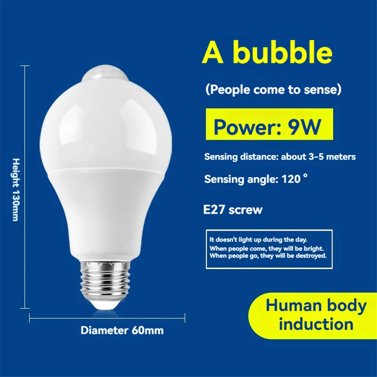 BFYLE 4 قطعة E27 LED محس حركة لمبة LED مصباح PIR مصباح لجهاز الاستشعار لمبة السيارات تشغيل/إيقاف ضوء الليل لأضواء المرآب الدرج الشرفة 12 واط