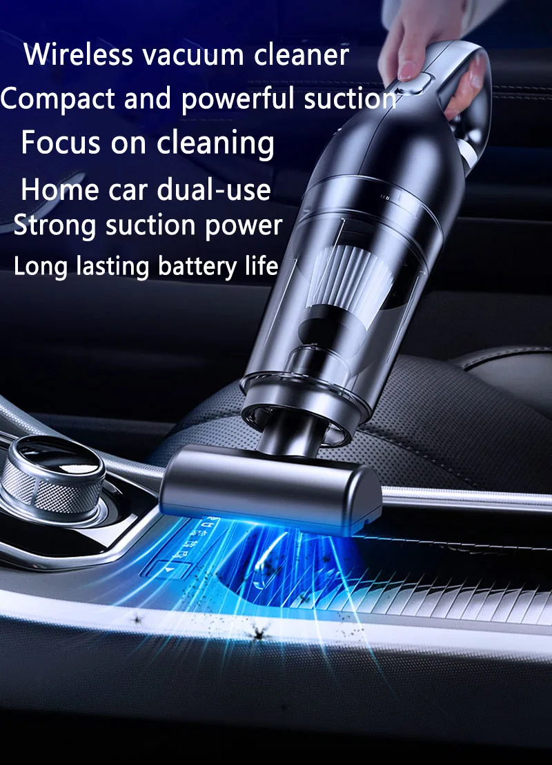 New Car Vacuum Cleaner Wet Dry Dual-Use Car Wireless Charging Car Household Handheld Vacuum Cleaner High Power Suction
