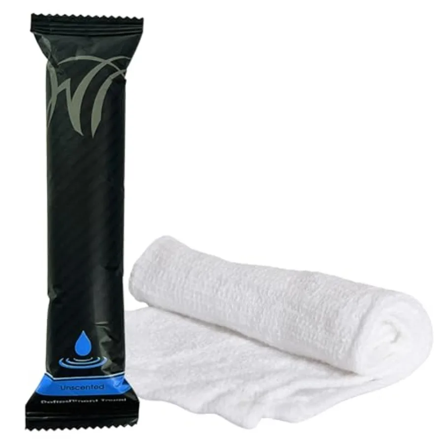 

White Towel Services 8" x 8" inch Moist Cotton Towel Individually Wrapped - Case of 50