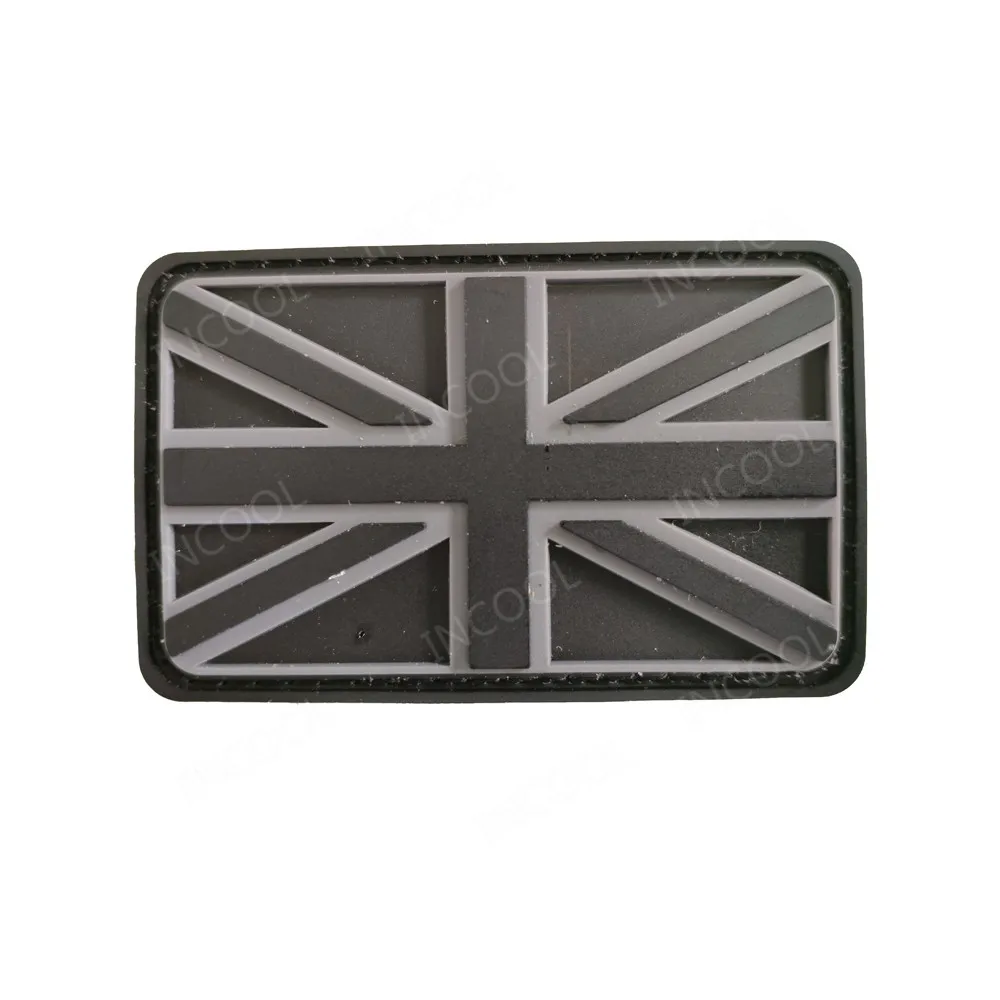 United Kingdom Flag Embroidered Patches Reflective UK GB GBR 3D PVC Rubber Great Britain Chevron Patches Embroidery Flags Patch