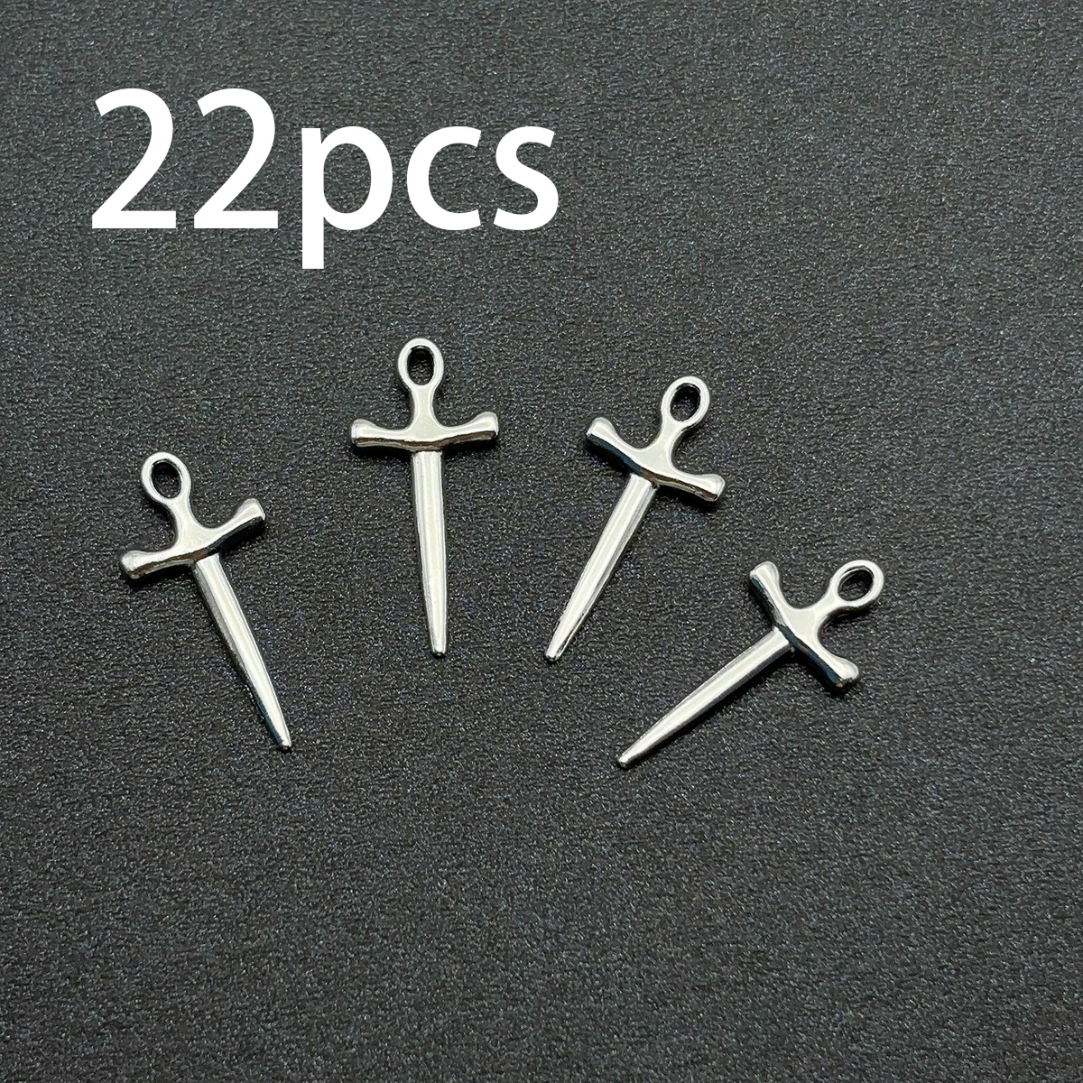 22 Simple Cross-Shaped Short Sword-Shaped Handmade Accessories, with Flat and Straight Blades in a Vintage Artistic Style, Suitable for DIY Bracelets, Necklaces, Earrings, and Handmade Beaded Decoration Accessories