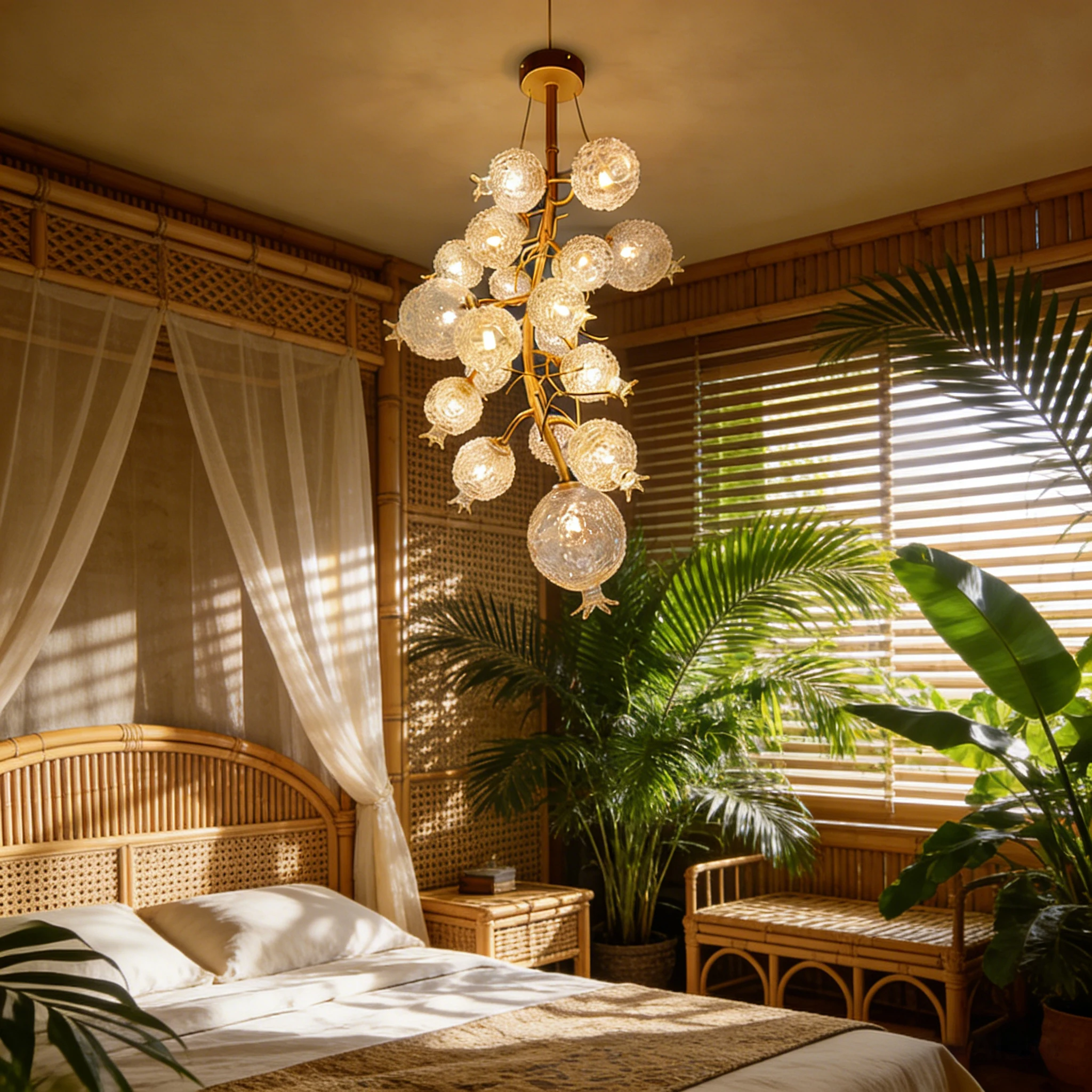 

BOSSEN 2026 New Designer Modern Luster Pomegranate Crystal Copper Chandelier Pendant Dimmable 3-Color Change for Living Room