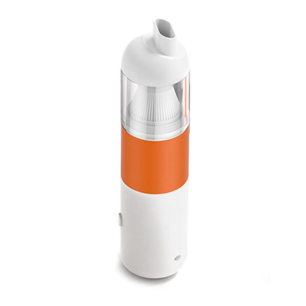 Car Vacuum Cleaner Portable Handheld Vacuum Cleaner Mini for Car Wireless Dust Catcher Cyclone Suction(White Orange)