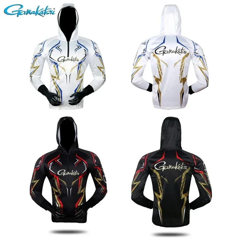 ملابس الصيد طويلة الأكمام الصيف التجفيف السريع الملابس تنفس المضادة للأشعة فوق البنفسجية حماية الشمس التي شيرت مقنعين قميص الصيد