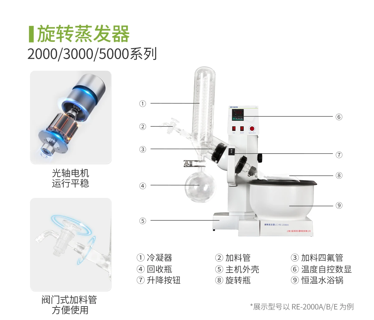 Rotary evaporator RE-52AA essential oil distillation and extraction instrument purification separation Rotary evaporator 1L/2L
