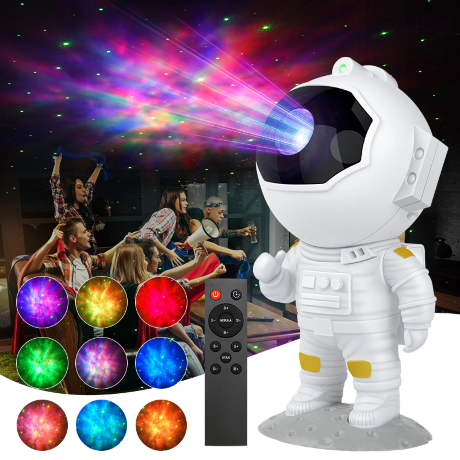 Astronauta céu estrelado lâmpada do projetor, controle remoto, transformar o quarto dos seus filhos com este adorável, LED, novo, criar uma magia