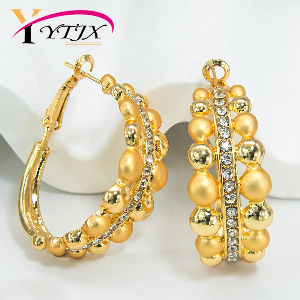 YTJX2026 New Sparkling Zircon Round Earrings Women's Party Engagement Preferred High Quality Jewelry Accessories  Wholesale