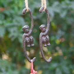 Garden Monkey Hook Cast Iron Flowerpot Gibbons Hanging Plant Hook Decorative Wall Hooks