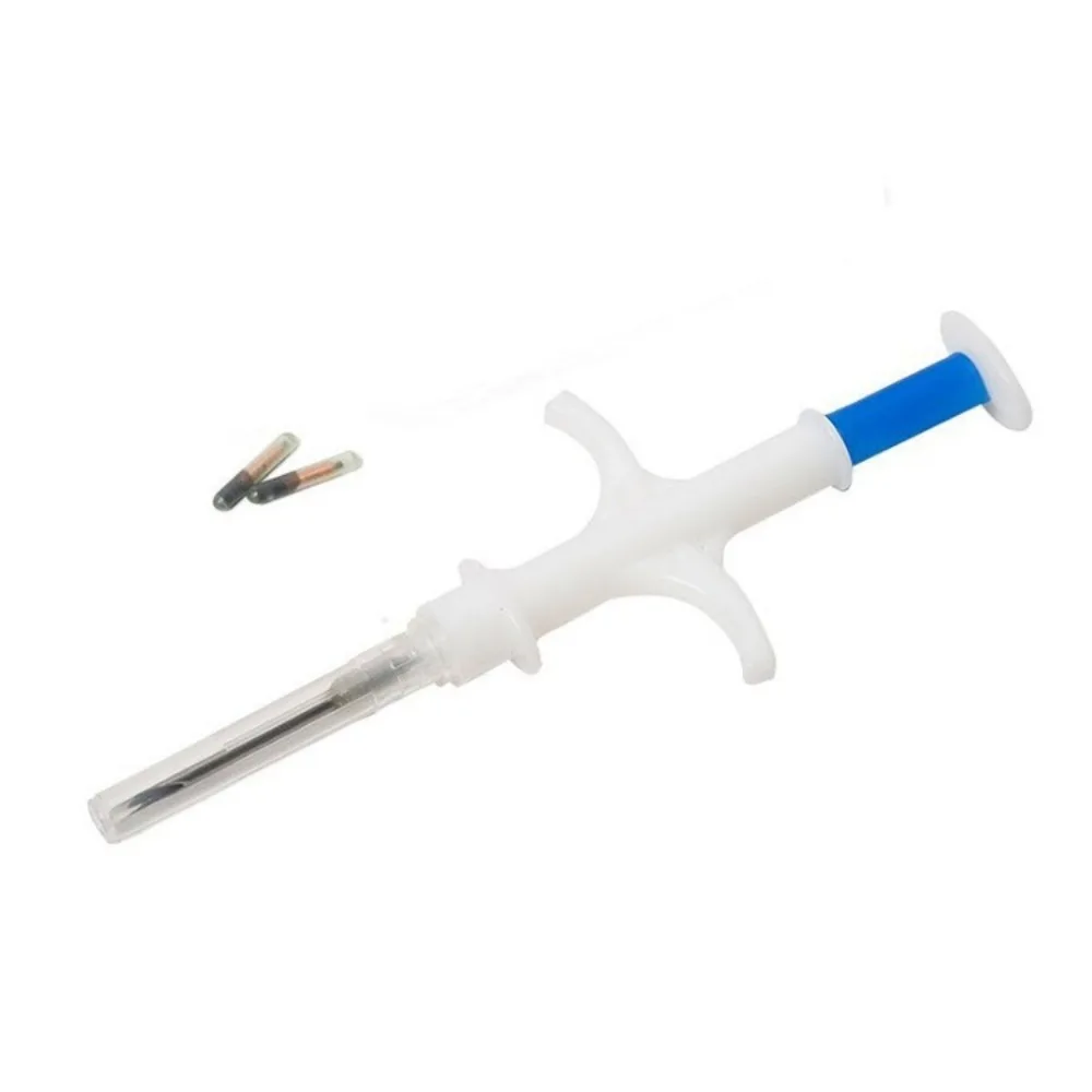 100Pack FDX-B International Standard 134.2KHz Animal Microchip Syringe - EM4305 Pet Identification Chip for Dogs/Cats/Pets