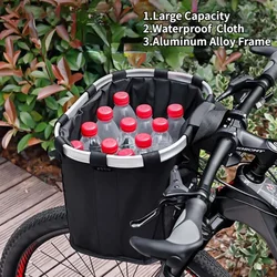 Big Capacity Bike Front Basket Bag Foldable MTB Front Bag Portable Pet Carrier Bag Bike Accessories