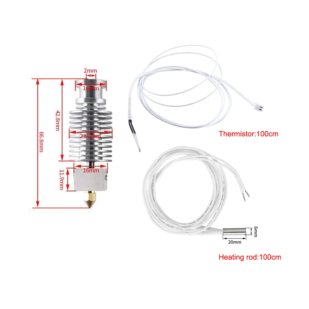 For Kingroon KP3S KP5L Heatbreak Heated Block Silicon Case Thermistor DIY Spare Fan for Kingroon KP3S pro/ Pro S1Extruder Parts