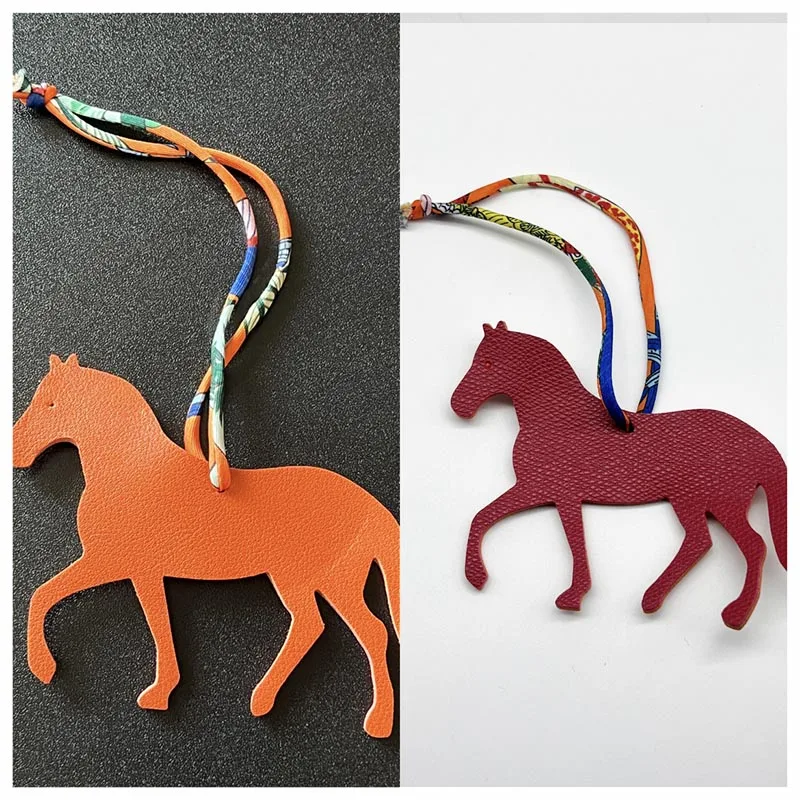 Famous Designer PU Leather Horse Shape Hanger Keychain Pendant Decoration For Ladies Bag Charm Accessories Ornament Gifts