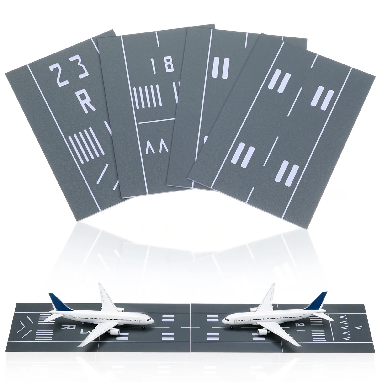 Plastic Miniature Aircraft Display Runway 60x10cm Airport Surface Tabletop Diorama Background Aircraft Setup Model Plane Runway view 2