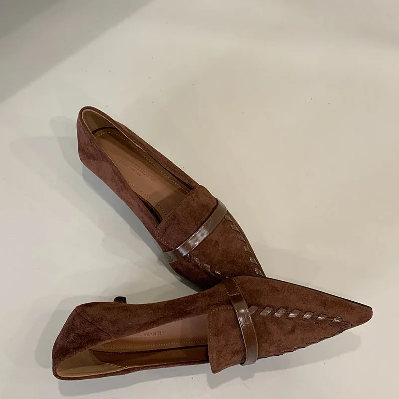 

Dark Brown Heels Classy Low Heel Shoes For Woman Pointed Toe Black Office Shoes Spring Ladies Pumps 2026 New Arrival