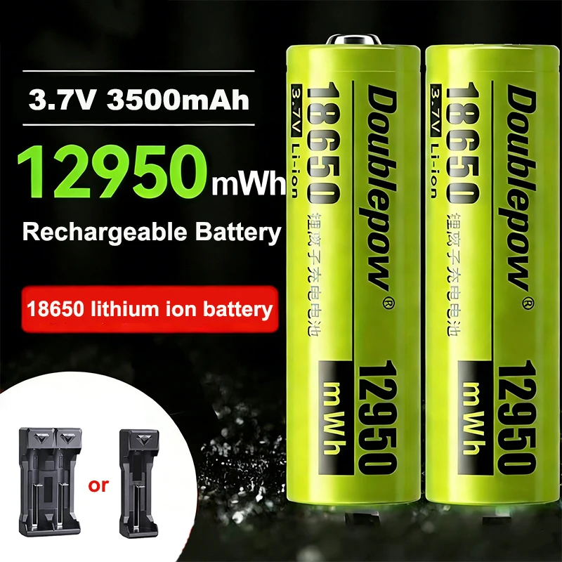 18650 Li-Ion Battery 3.7V 3500mAh 18650 Lithium Rechargeable Battery for Flashlight Torch Mini Fan Vape Power Bank Battery Pack