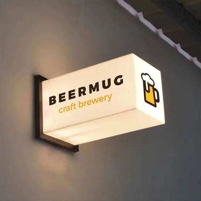 

Custom 3D Cube Outdoor Wall Advertising Acrylic Light Box LED Signage and Displays for Store Supermarket Direction