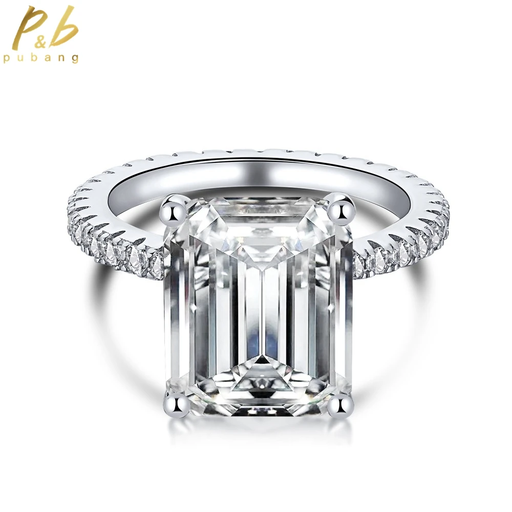 

PuBang for Women Engagement Gift Fine Jewelry VVS1 Gemstone 100% 925 Sterling Silver Created Moissanite Party Ring Free Shipping