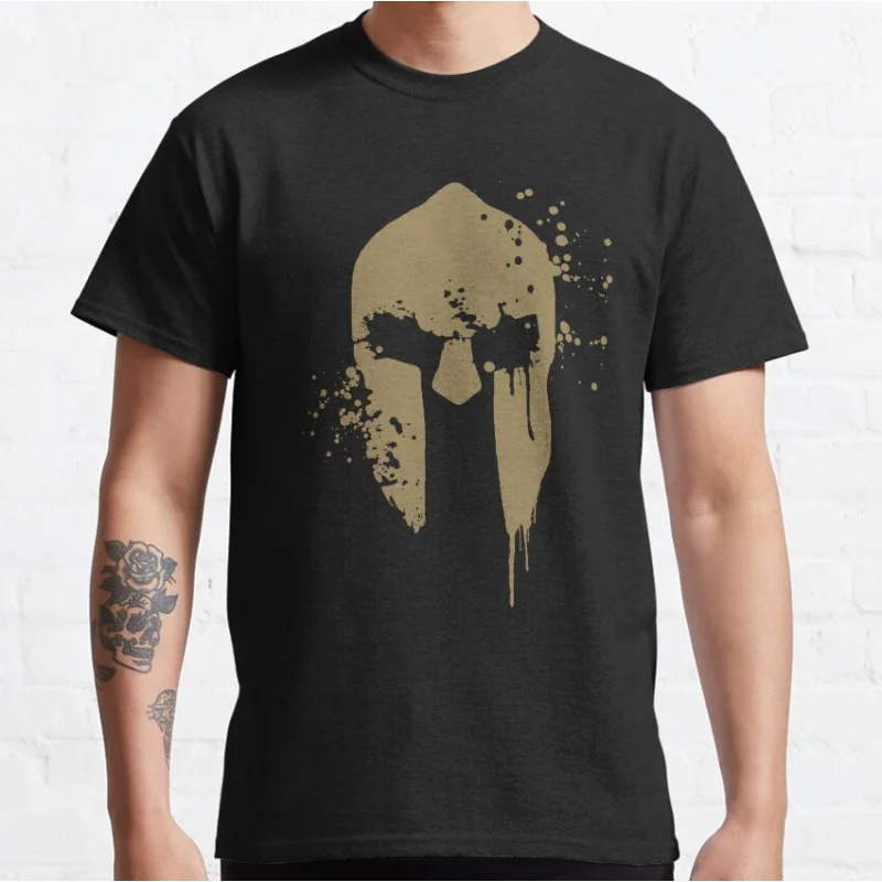 

Spartan Blood - coffee Gift t shirt for Spartan warrior helmet Graphic clothes All size Tops 100% cotton print tee S-6XL