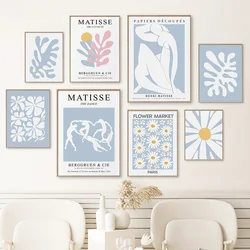 Abstract Matisse Women Coral Leaves Flower Wall Art Canvas Painting Nordic Posters And Prints Pictures Bedroom Living Room Decor